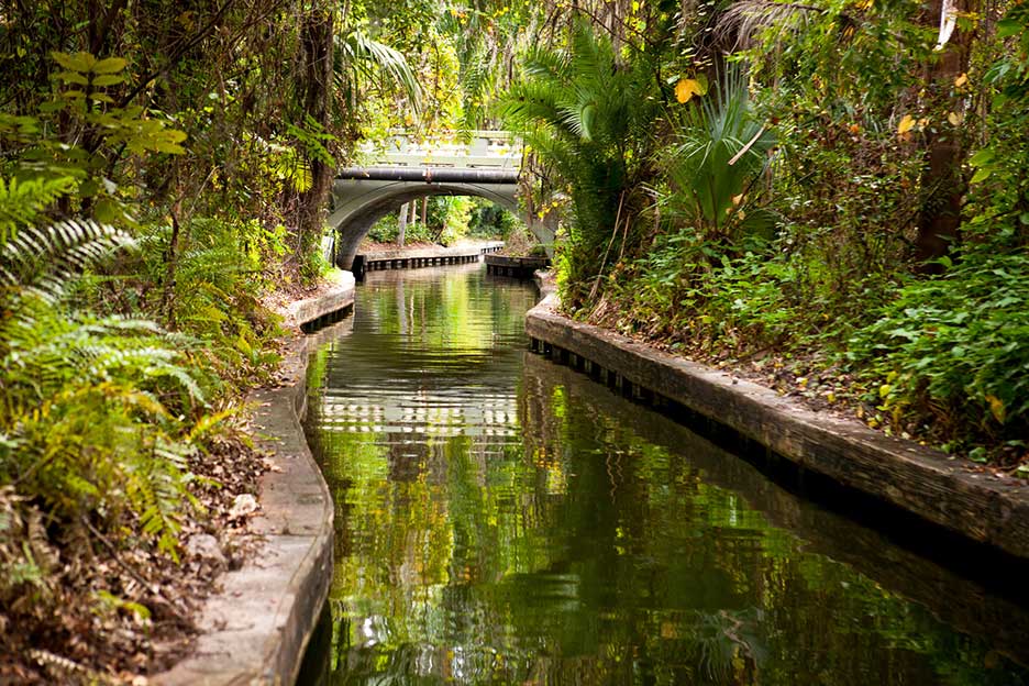 Scenic boat tour route